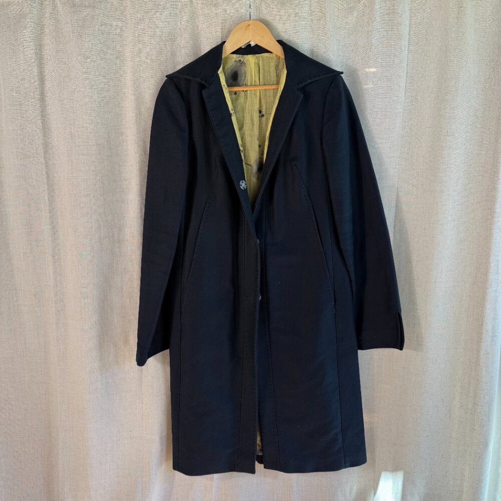 Vanessa Bruno Paris Black Longline Coat | Minimalist Designer Jacket (Size 42)